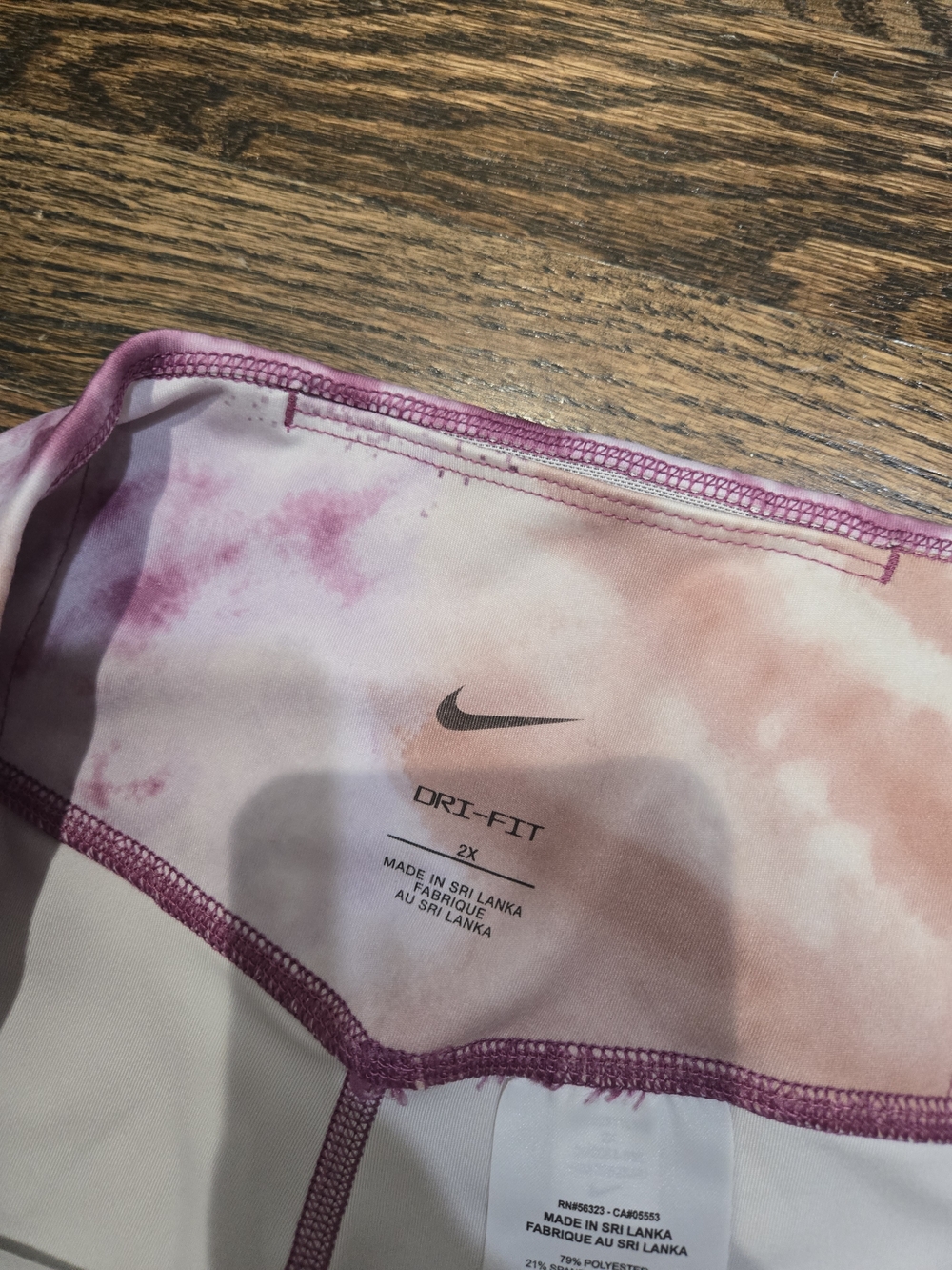 Nike Women's Tie-Dye Bike Shorts - Pink, Purple & Peach - Picture 4 of 5